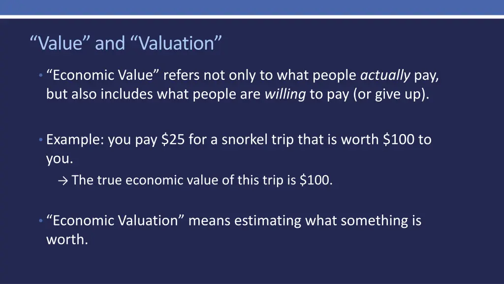 value and valuation