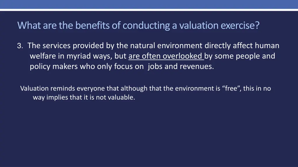 what are the benefits of conducting a valuation 3