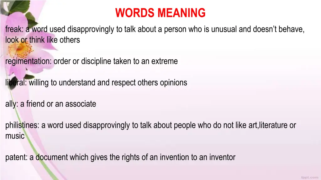 words meaning