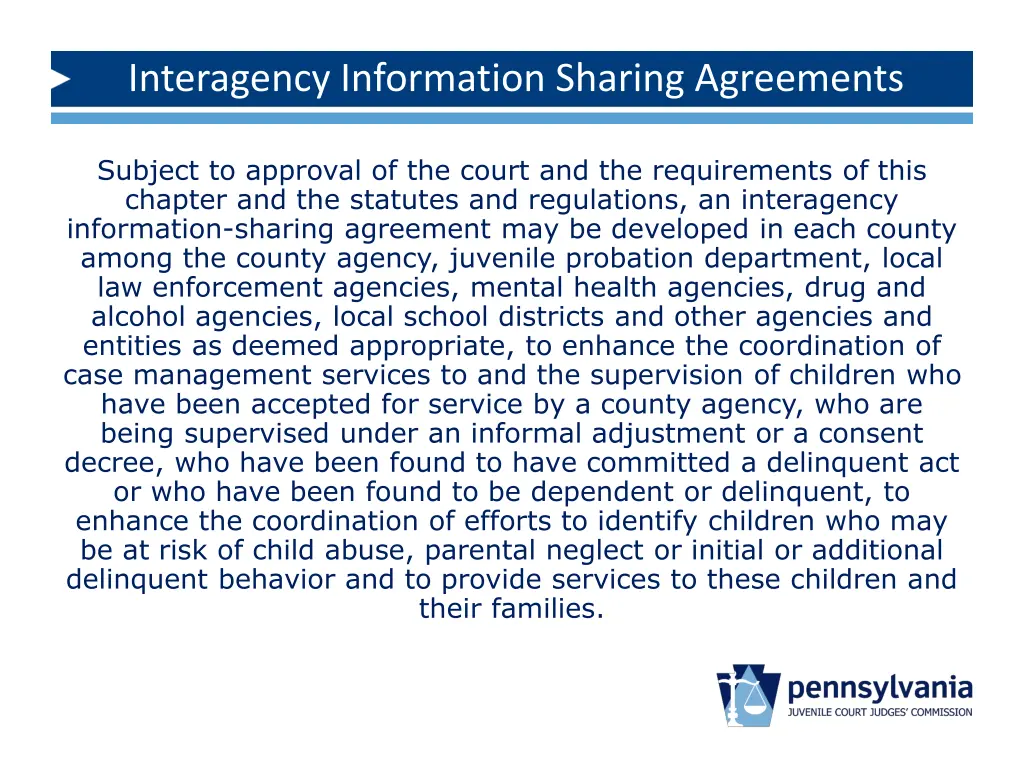 interagency information sharing agreements