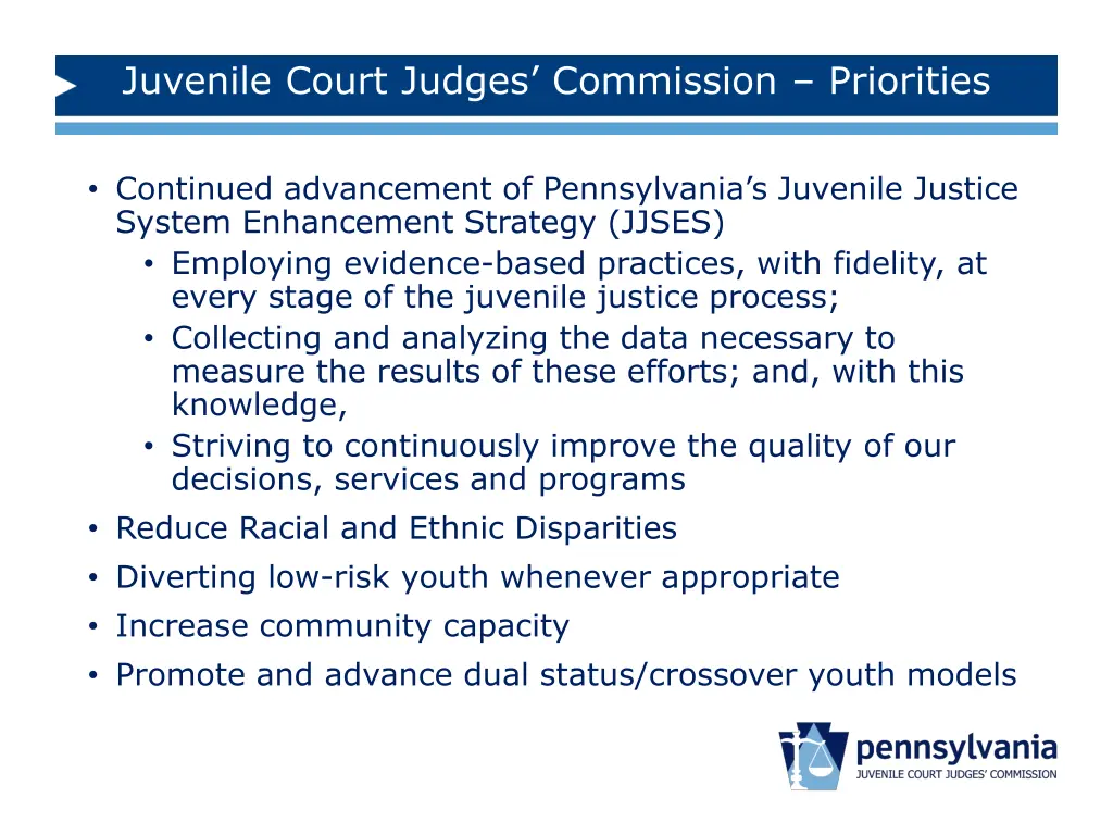 juvenile court judges commission priorities