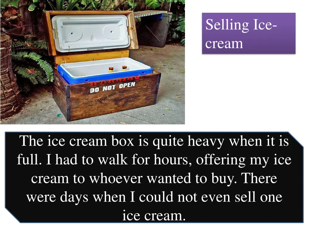 selling ice cream