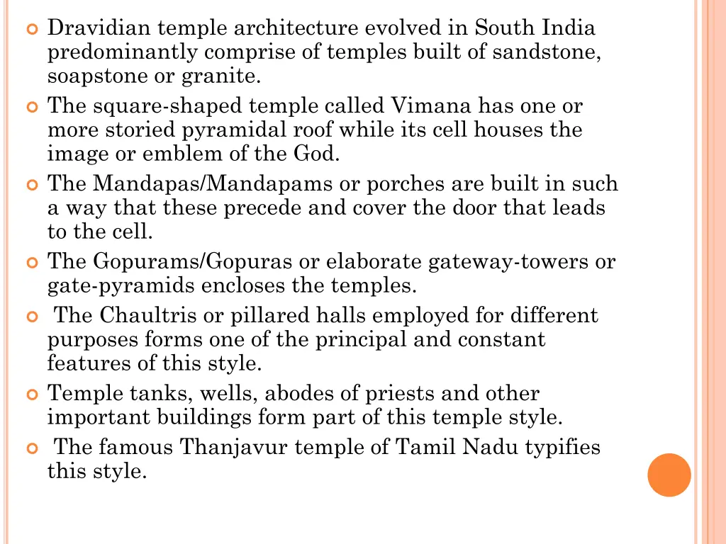 dravidian temple architecture evolved in south