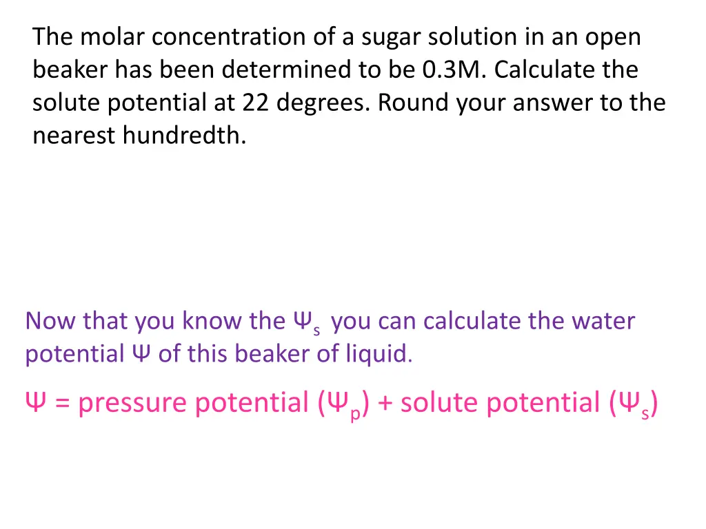 the molar concentration of a sugar solution