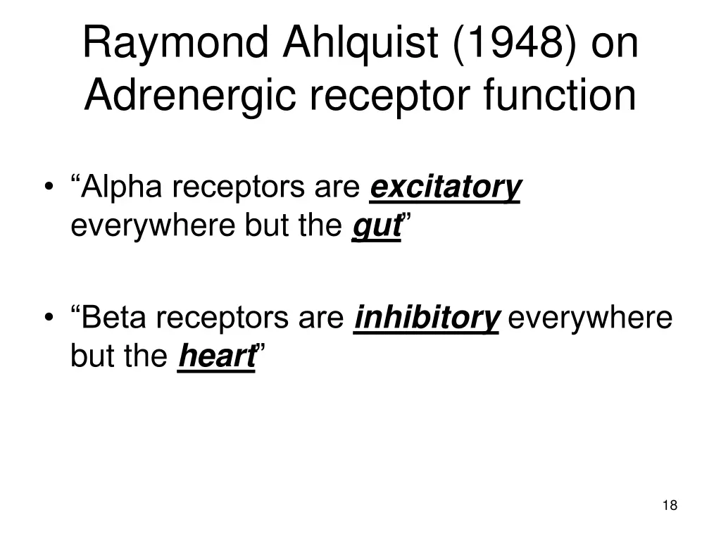 raymond ahlquist 1948 on adrenergic receptor