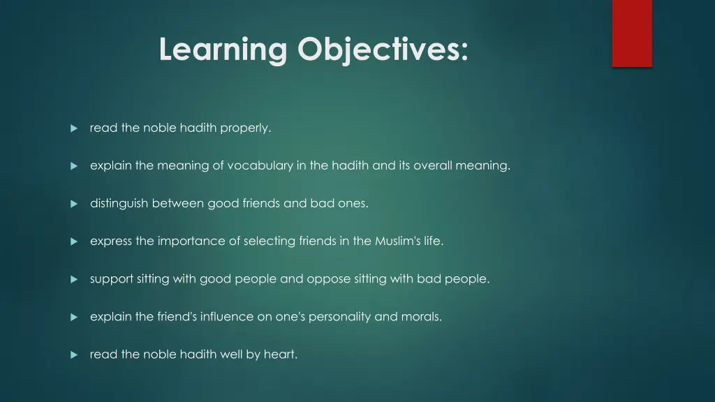 learning objectives