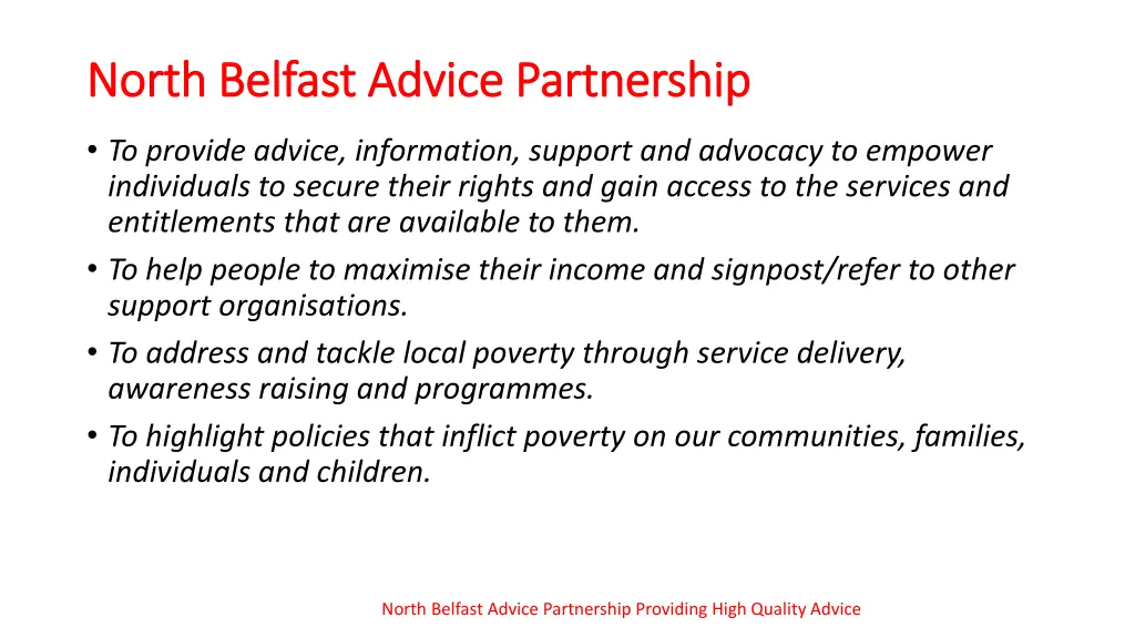 north belfast advice partnership north belfast