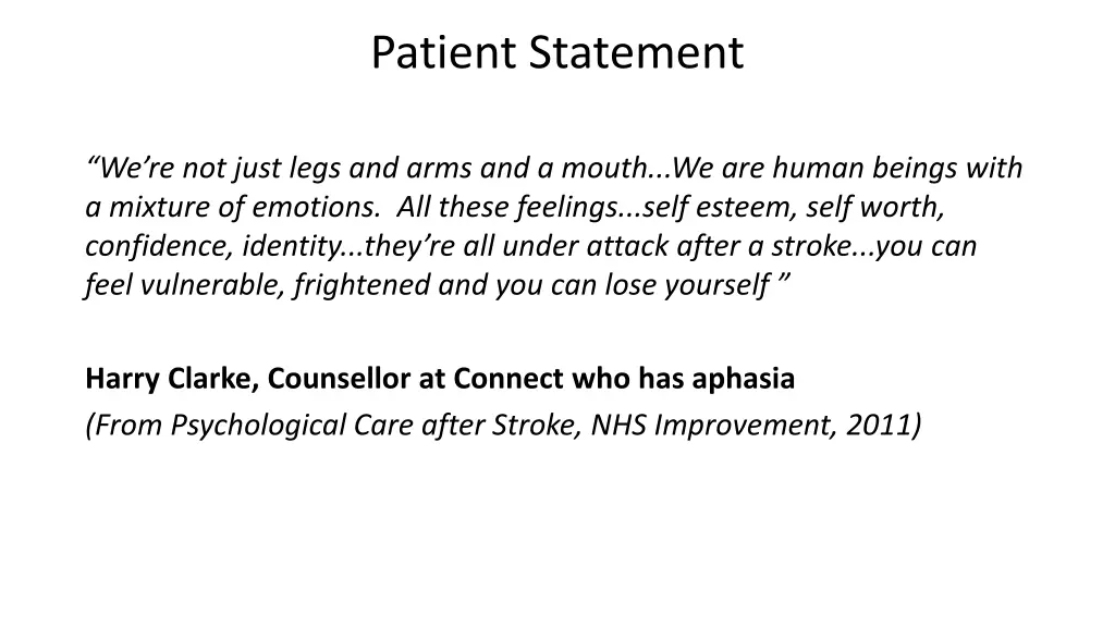 patient statement