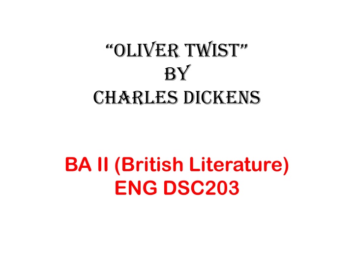 oliver twist by charles dickens