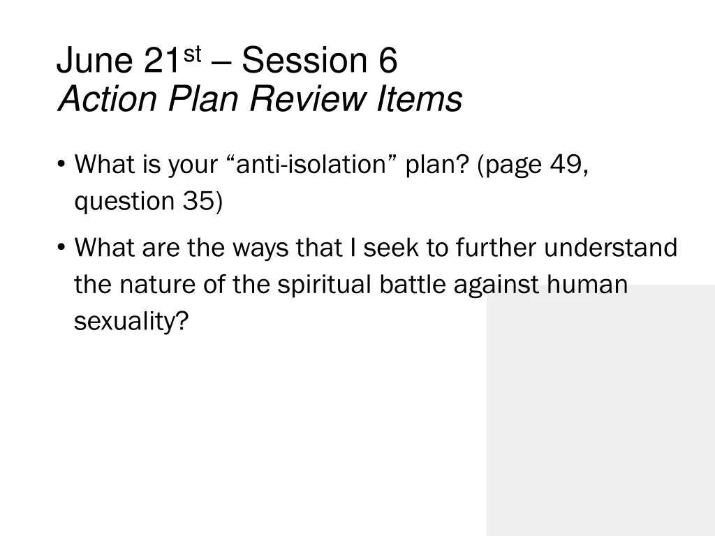 june 21 st session 6 action plan review items