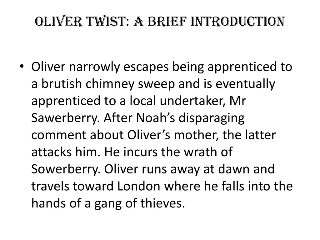 oliver twist a brief introduction 1