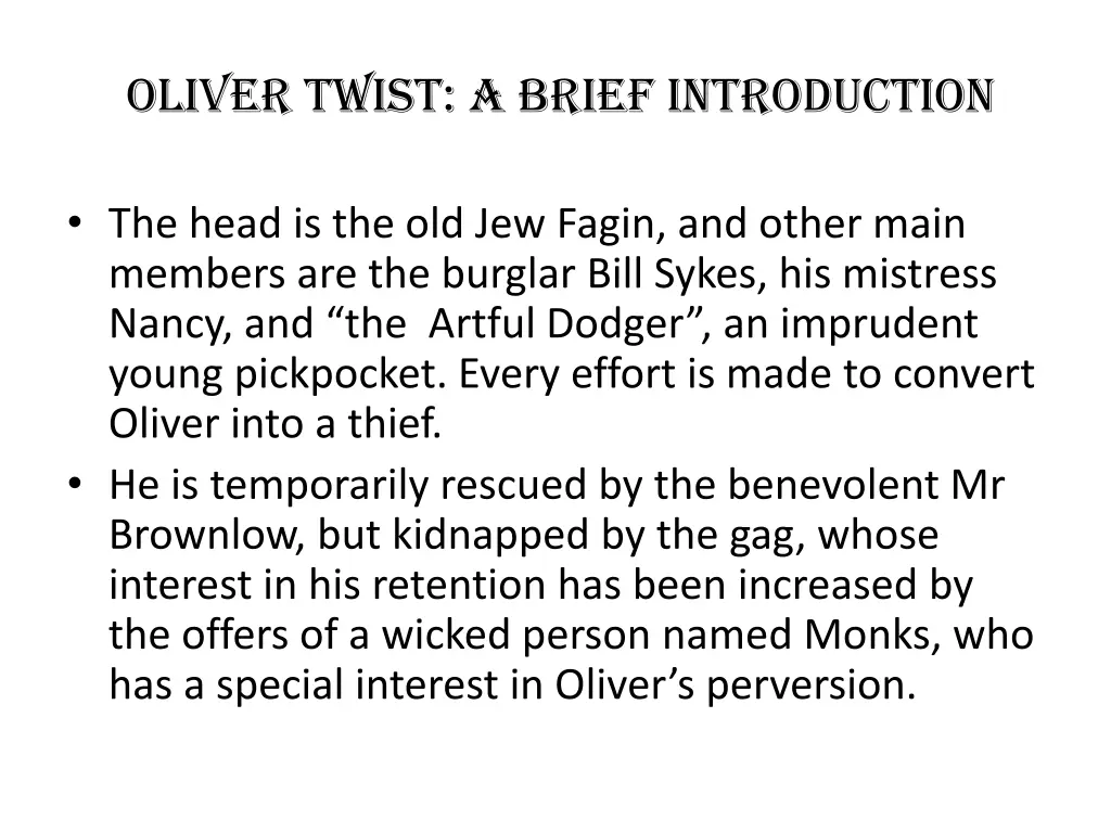 oliver twist a brief introduction 2