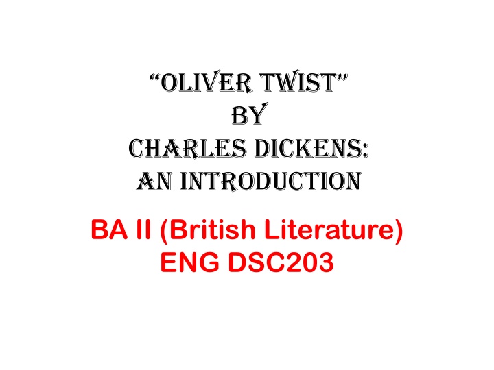 oliver twist by charles dickens an introduction