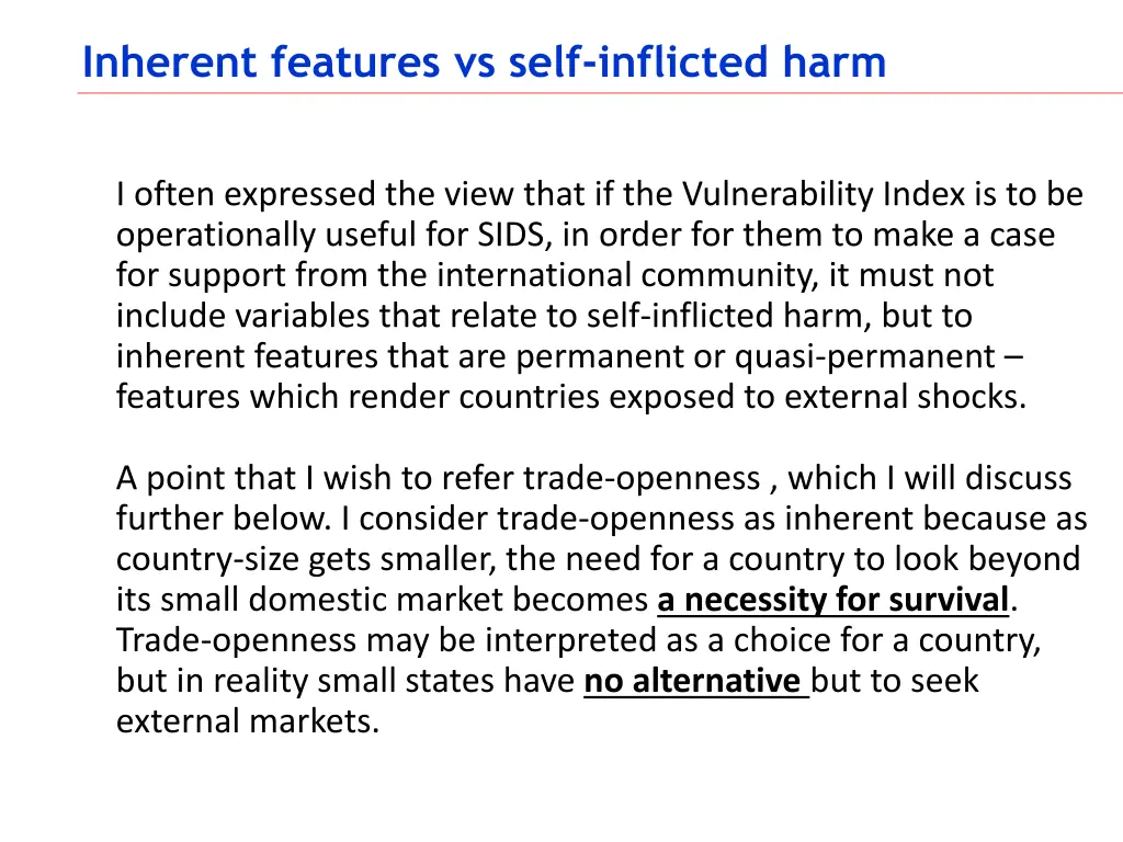 inherent features vs self inflicted harm