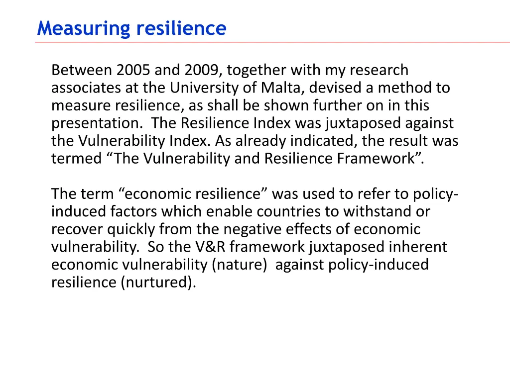 measuring resilience