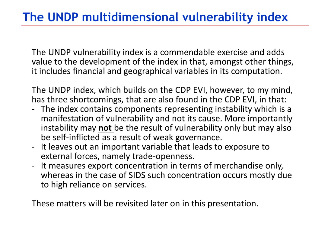 the undp multidimensional vulnerability index 1