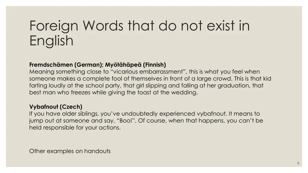 foreign words that do not exist in english