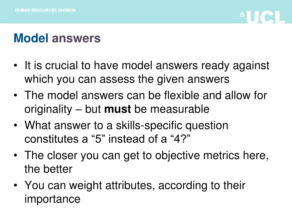 model answers