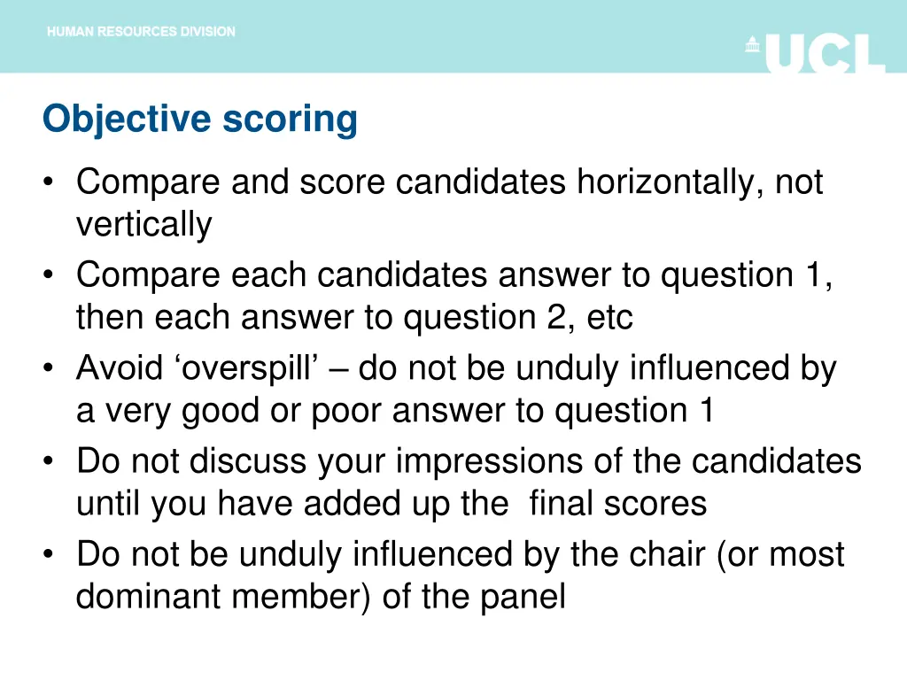 objective scoring