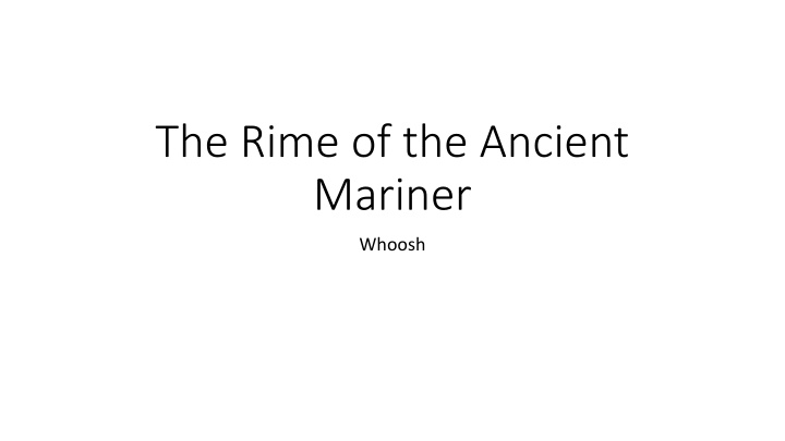 the rime of the ancient mariner