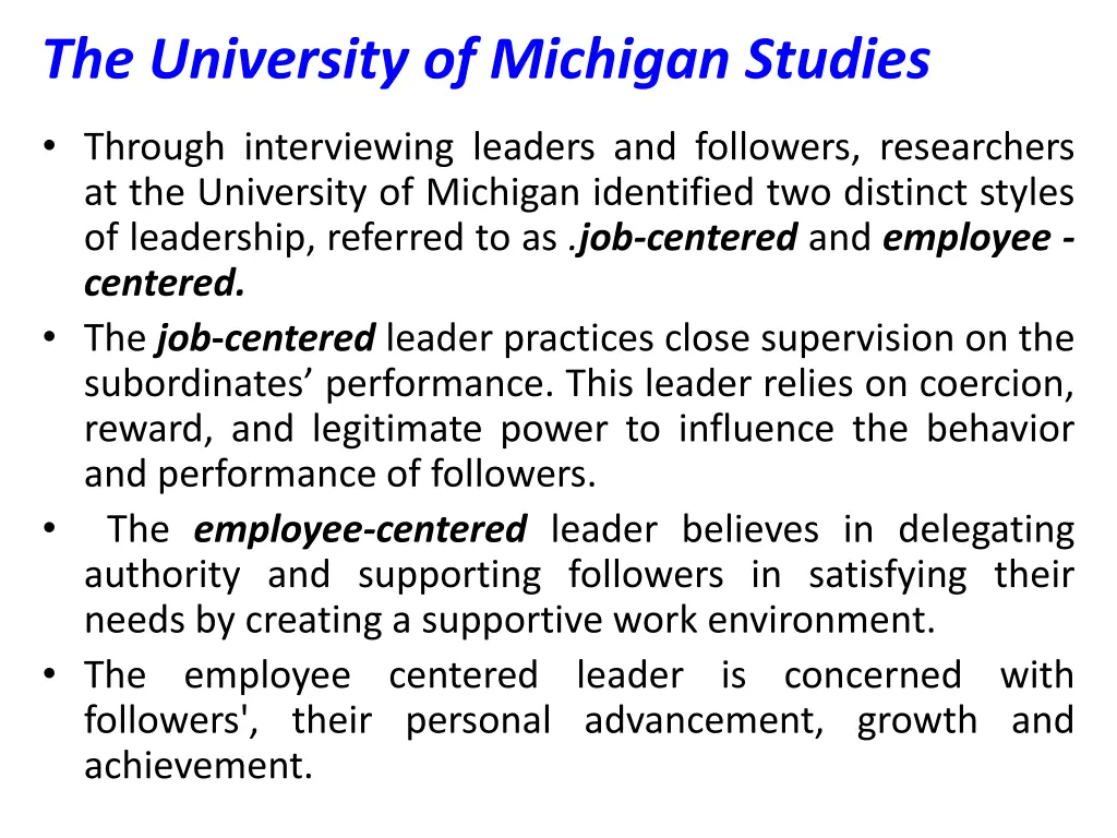 the university of michigan studies