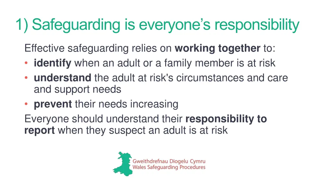 1 safeguarding is everyone s responsibility