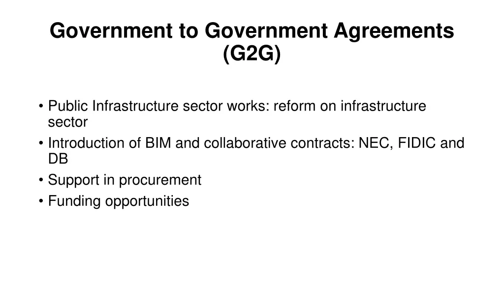 government to government agreements g2g