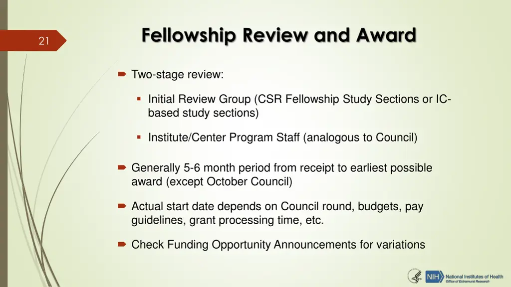 fellowship review and award