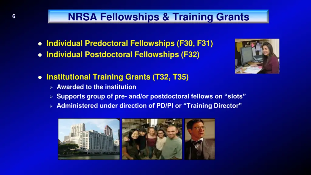 nrsa fellowships training grants