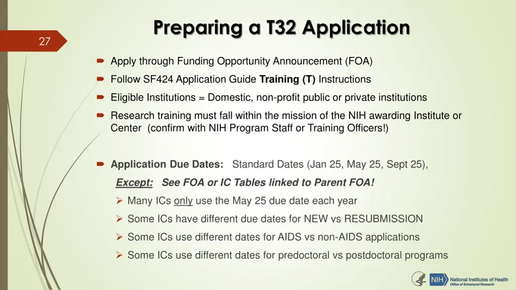 preparing a t32 application