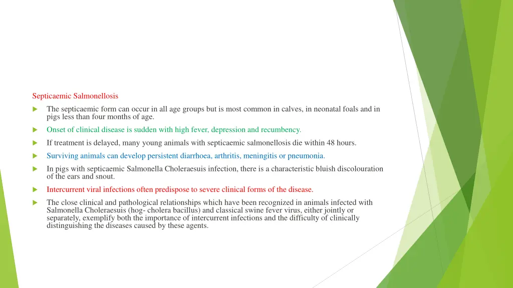 septicaemic salmonellosis the septicaemic form