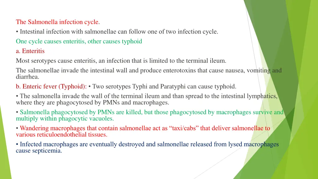 the salmonella infection cycle intestinal