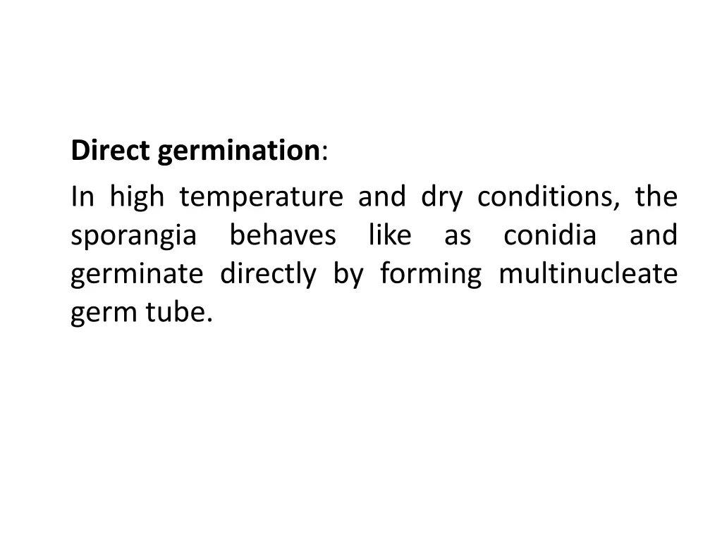 direct germination in high temperature