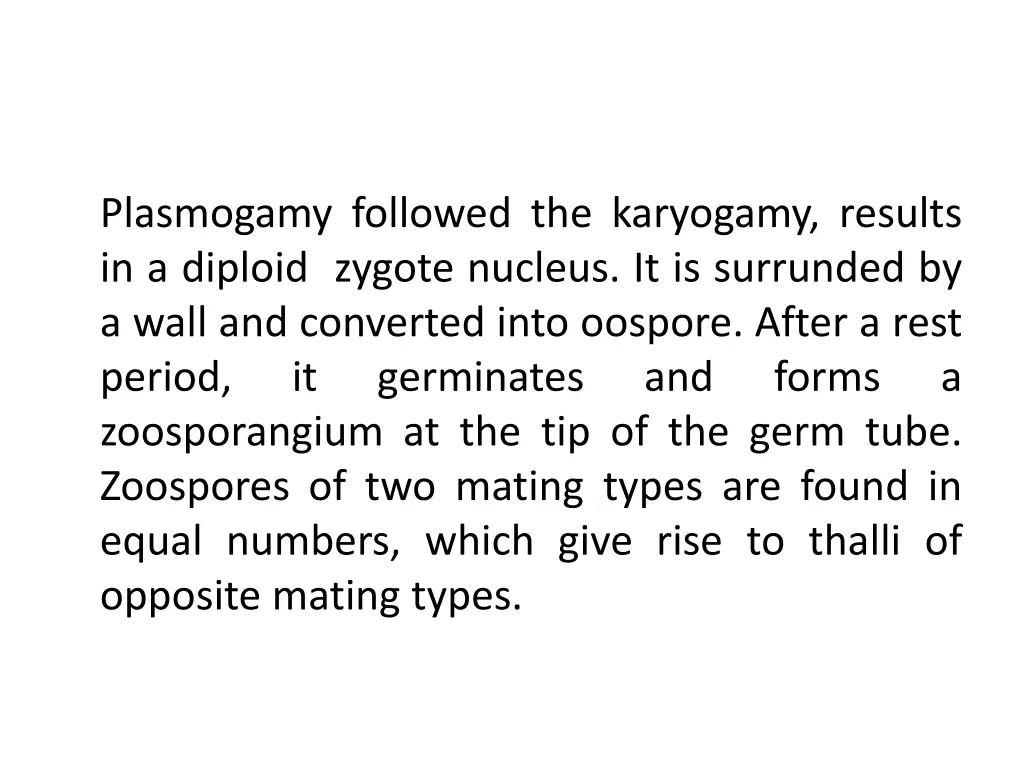 plasmogamy followed the karyogamy results