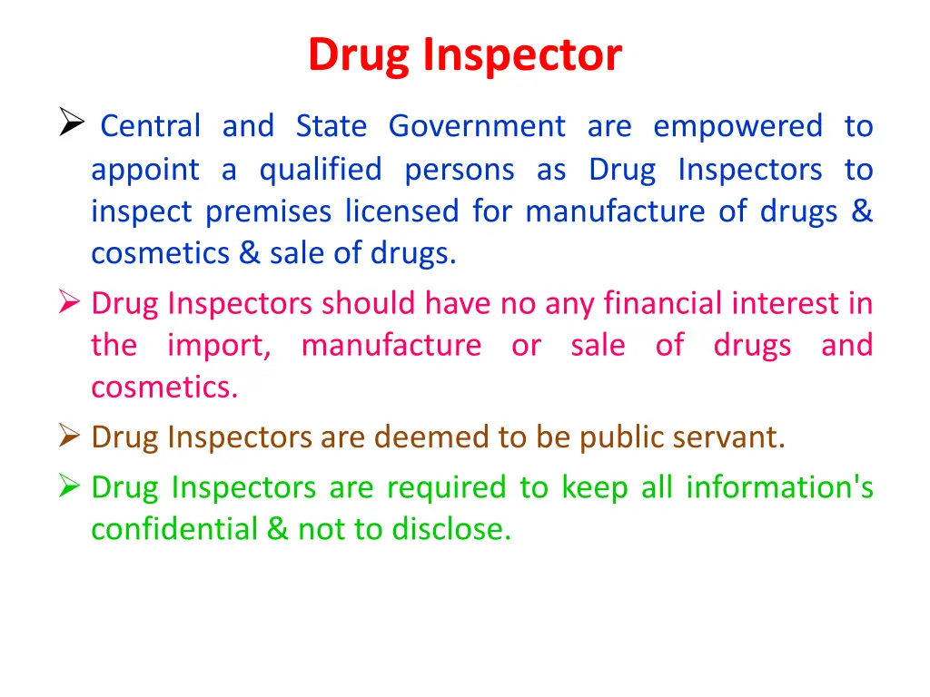 drug inspector