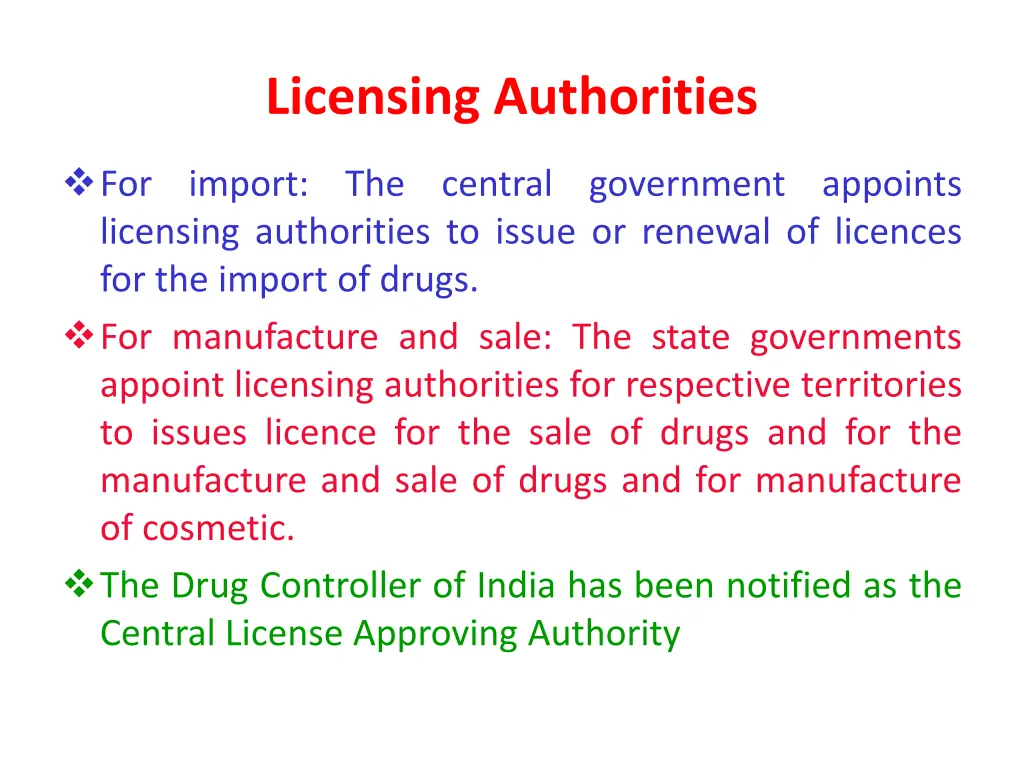 licensing authorities