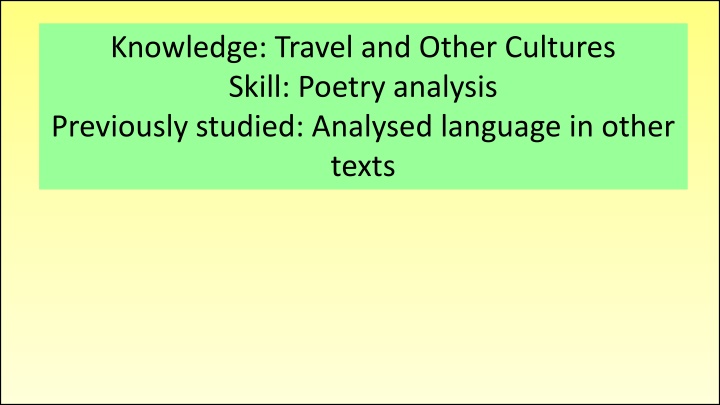 knowledge travel and other cultures skill poetry