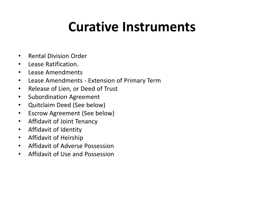 curative instruments