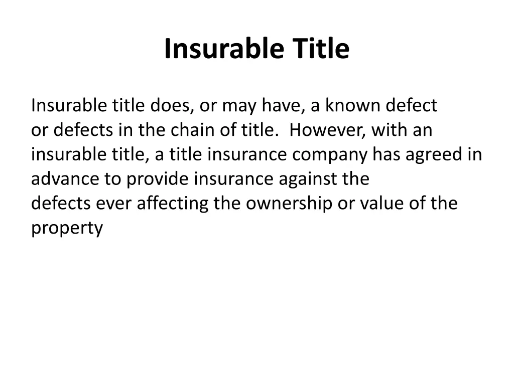 insurable title