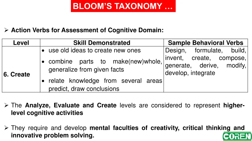 bloom s taxonomy 8