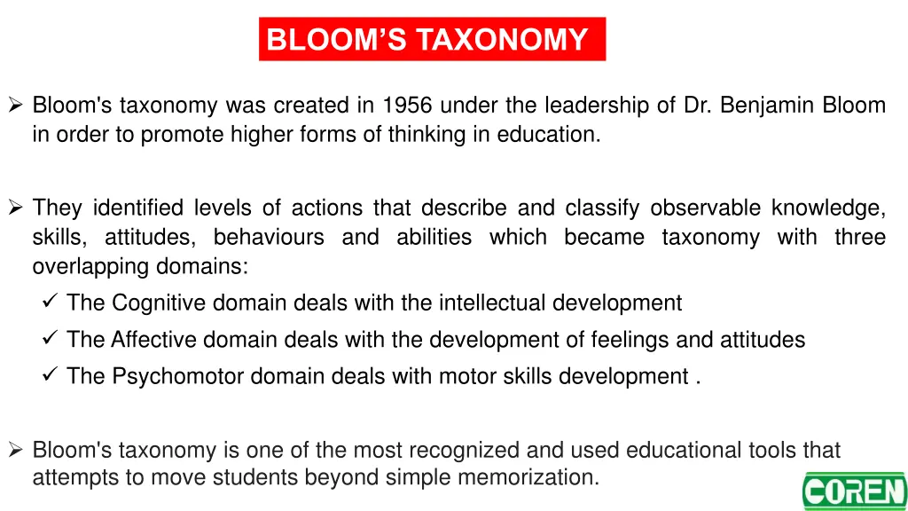 bloom s taxonomy