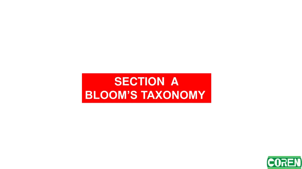 section a bloom s taxonomy