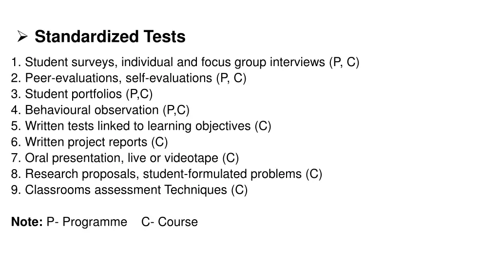 standardized tests