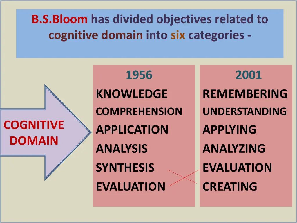 b s bloom has divided objectives related