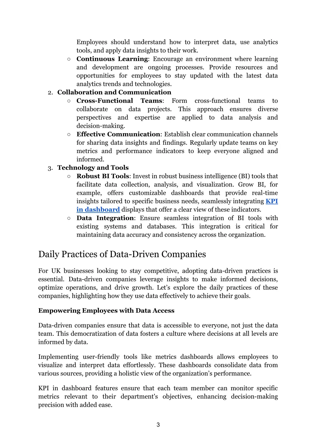 employees should understand how to interpret data