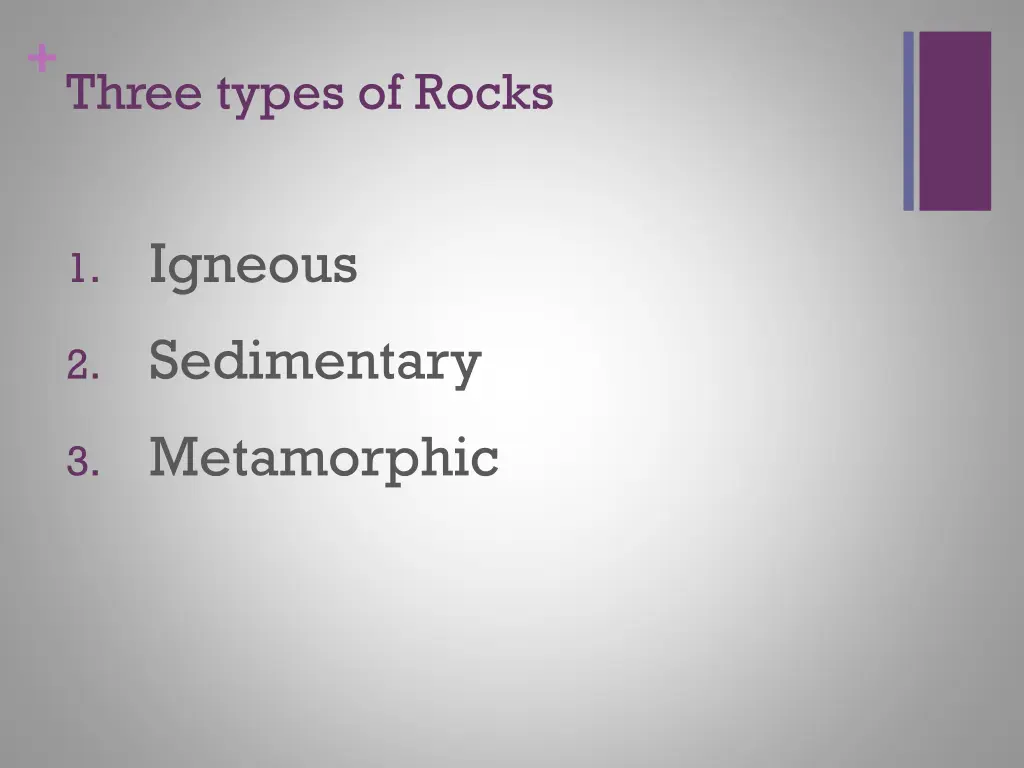 three types of rocks