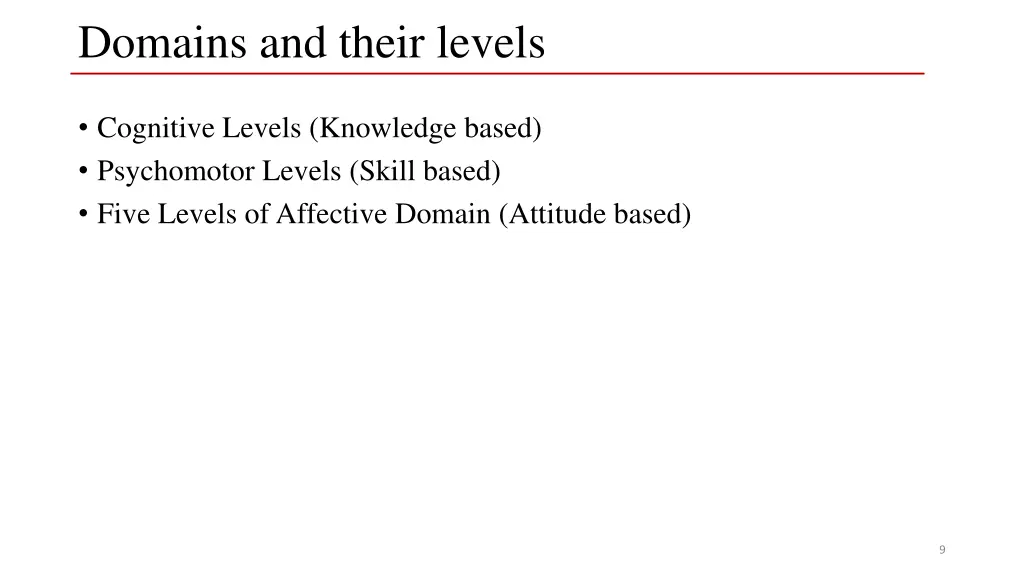 domains and their levels