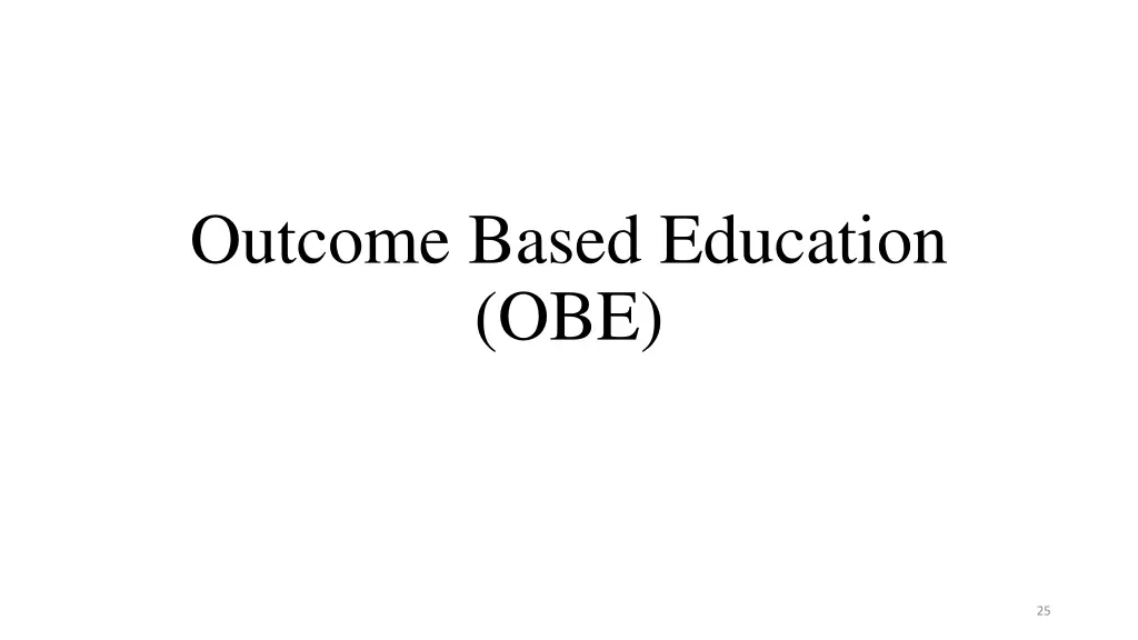 outcome based education obe