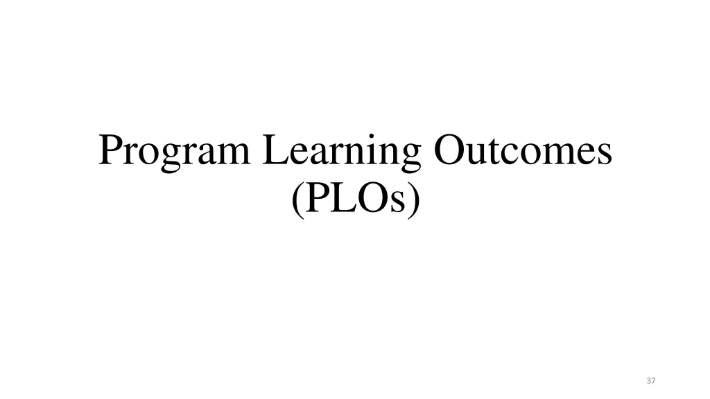 program learning outcomes plos