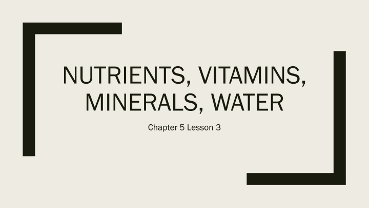 nutrients vitamins minerals water